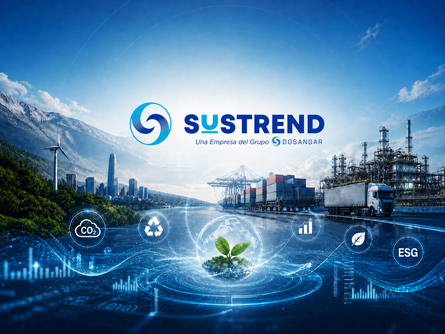 SUSTREND empresa del Grupo Dosandar: sostenibilidad, datos, economía circular, huella de carbono y ESG